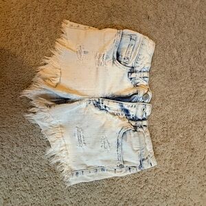 Altar'd State Distressed White Jean Shorts